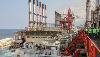 A Karpowership floating power plant moored off the coast of Lebanon, in 2018 (Nabil Mounzer/EPA-EFE/Shutterstock)