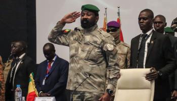 Malian leader Assimi Goita at the first summit of the Alliance of the Sahel States (AES) in Niamey, Niger, July 2024 (Issifou Djibo/EPA-EFE/Shutterstock)