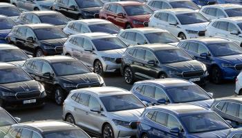 New Skoda electric vehicles parked in a distribution centre in Czechia (Slavek Ruta/Shutterstock)