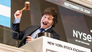 President Javier Milei visiting the New York Stock Exchange (Justin Lane/EPA-EFE/Shutterstock)