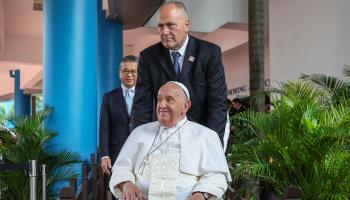 Pope Francis in Singapore towards the end of his recent Asia-Pacific trip (How Hwee Young/EPA-EFE/Shutterstock)

