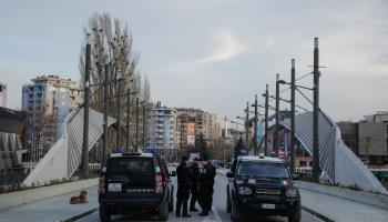 KFOR troops guarding the Mitrovica bridge (Konstantinos Zilos/NurPhoto/Shutterstock)

