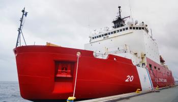 The US Coast Guard Cutter Healy, an icebreaker, shown docked in Copenhagen, October 11 2023 (EPA-EFE/Shutterstock)