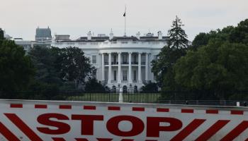 A view of a barrier in front of the White House, July 9, 2024 (Jakub Porzycki/NurPhoto/Shutterstock)