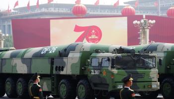 Military vehicles carrying the DF-26 intercontinental ballistic missile during a 2019 military parade in Beijing (Wu Hong/EPA-EFE/Shutterstock)