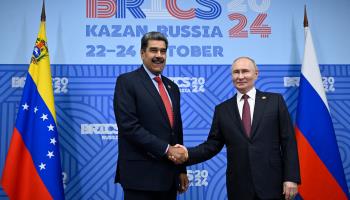 President Nicolas Maduro (l) with Russian President Vladimir Putin (Alexander Nemenov/GettyImages)

