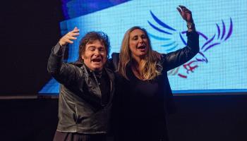 President Javier Milei and his sister Karina (Tomas Cuesta/Getty Images)