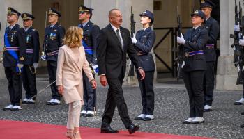 Italian Prime Minister Giorgia Meloni and Azerbaijani President Ilham Aliyev (Antonio Masiello /Getty Images)