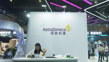 AstraZeneca’s stand at the Zhejiang Medical Equipment Expo in Hangzhou (STR/AFP/Getty Images)