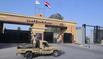 Egyptian soldiers at the Rafah crossing with Gaza (Giuseppe Cacace/AFP/Getty Images)