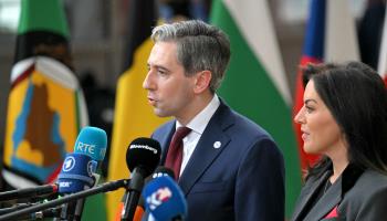 Irish Prime Minister Simon Harris (Nicolas Tucat/AFP/Getty Images)