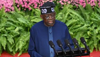 President Bola Tinubu speaks at the opening ceremony of the Forum on China-Africa Cooperation (FOCAC) in Beijing, September 2024 (Greg Baker/POOL/AFP/Getty Images)