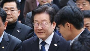 Democratic Party of Korea leader Lee Jae-myung at the Seoul Central District Court (Kim Hong-Ji/Pool/Getty Images)

