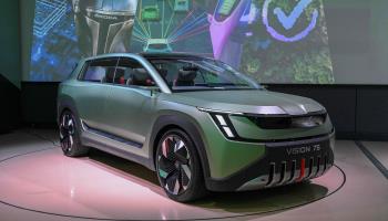 A presentation of the Skoda Vision 7S concept electric vehicle (Michal Cizek/AFP/Getty Images)