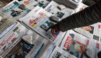 A stall sells Ethiopian newspapers, Addis Ababa, June 24, 2019 (Eduardo Soteras/AFP via Getty Images)