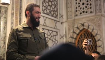 HTS leader Abu Mohammed al-Julani, addressing a crowd in Damascus, December 8, 2024 (Aref Tammawi/AFP via Getty Images)