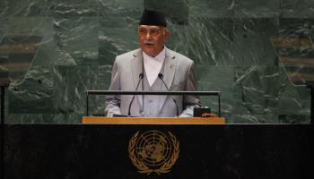 Prime Minister KP Sharma Oli at the UN General Assembly in September (Charly Triballeau/AFP/Getty Images)