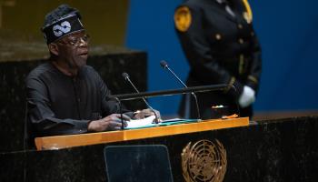 President Bola Tinubu addresses the UN General Assembly, September 2023 (Adam Gray/Getty Images)