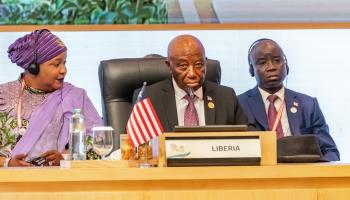 President Joseph Boakai (c) attends the Second Indonesia-Africa Forum, Bali, September 2024 (Made Nagi/Pool/AFP/Getty Images)