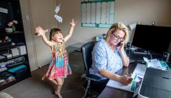  A mother in Queensland works from home with her daughter (Belinda Howell/Moment RF/Getty Images)

