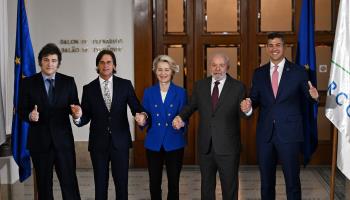 EU and Mercosur leaders in Montevideo, Uruguay (Eitan Abramovich/AFP/Getty Images)