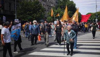 A protest over falling pensions in Argentina (Marcos Brindicci/AFP via Getty Images)