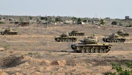 Egyptian army tanks deployed along the border with Gaza (AFP/Getty Images)