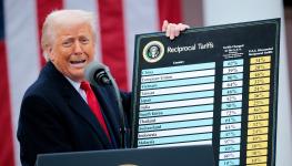 President Trump and the initial bilateral tariff rates on April 2 (Chip Somodevilla/Getty Images)
