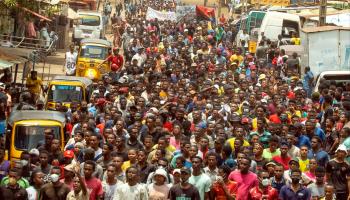 Anti-government protestors in Antsiranana, Madagascar, October 2, 2025 (FITA/AFP/Getty Images)          