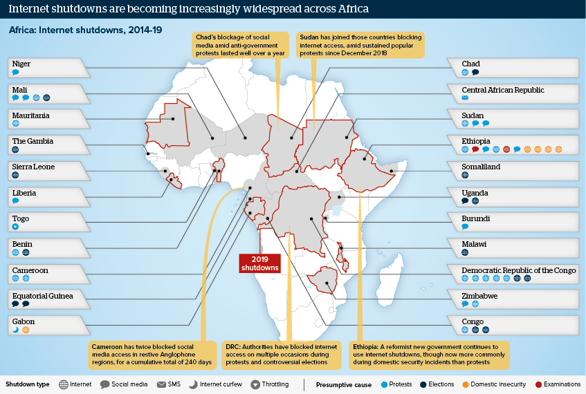 Internet shutdowns are becoming increasingly widespread across Africa