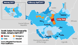 Deterioration rate of food insecurity levels since January 2017