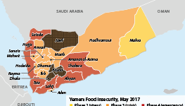 Food insecurity levels across Yemen by governorate