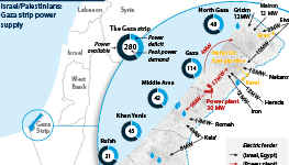 Palestinians: Power supply to the Gaza Strip, demand comparisons, cross-border connections as of 2010