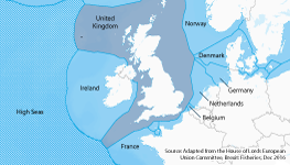 Europe: Exclusive Economic Zones for the United Kingdom and neighbours