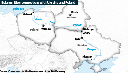 The E40 waterway involves development of infrastructure between the Black Sea and the Baltic