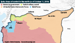 Areas of control in the north (as of October 11, 2019)