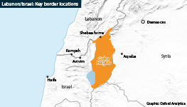 Lebanon/Israel: Key locations on the border in August clashes with Hezbollah