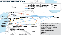 Syria: Main Iranian transport routes by air, land and sea