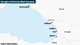 Georgian and Russian ports on the eastern Black Sea 