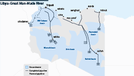 Map of Libya's Great Man-Made River water network 