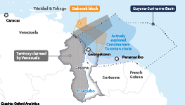 Guyana/Venezuela: Map of disputed Essequibo region