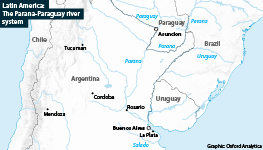 Argentina/Brazil/Paraguay: Map of Parana-Paraguay river system