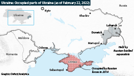Ukraine: Occupied parts of Ukraine (as of February 22, 2022)