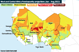 Food security projections in West and Central Africa: June-August 2022