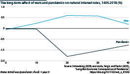 Impact of large shocks on world natural interest rates