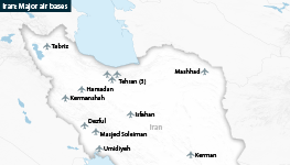 Location of the main military air bases in the Islamic Republic of Iran