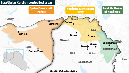 Iraq/Syria: Kurdish-controlled areas broken down by organisation