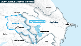 Two main disputed territories: Nagorno-Karabakh in Azerbaijan and Zangezur corridor in Armenia.