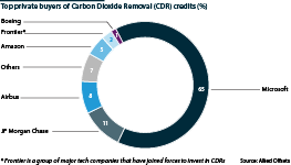 Microsoft is the leading corporate investor in carbon dioxide removal (CDR) credits
