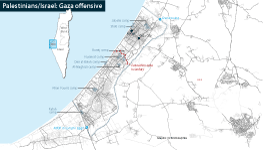 Palestinians/Israel: Gaza offensive showing evacuation zone and refugee camps